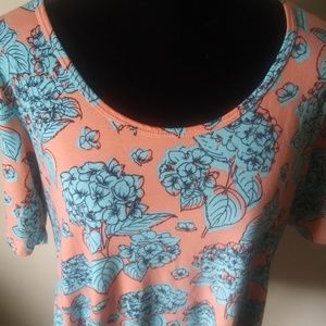 LuLaRoe Irma Pink & Blue Floral Print XL